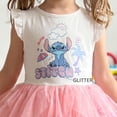 thumbnail image 2 of Disney Lilo & Stitch Girls Tulle Dress, Ruffle Sleeve Stitch Dress with Glitter Skirt, Little Girls Sizes 4-6X, 2 of 6