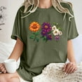 thumbnail image 2 of gbyLJF Short Sleeve Workout Tops for Women Plus Size Loose Fit Cotton Crew Neck T Shirt Print Drop Shoulder Shirts Army Green L, 2 of 6
