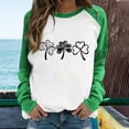 thumbnail image 2 of Luxalzxs Womens Casual Round Neck Color Block St. Patrick's Day Print Long Sleeve T-Shirt Top Sweatshirts, 2 of 5