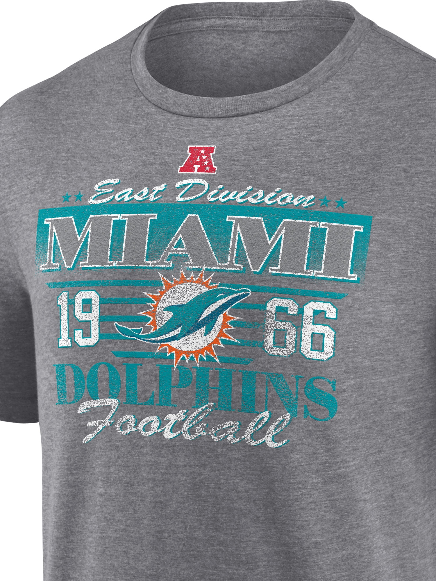 NFL Miami Dolphins Men's Synthetic Gray Heather Short Sleeve T-Shirt