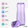thumbnail image 3 of Pogo Botella De Agua De Plástico De 64 Oz Con Tapa A Prueba De Fugas Y Asa De Transporte Marcas De Capacidad Reutilizables Sin Bpa Apto Para Lavavajillas Perfecto Para Viajes Escuela Al Aire Libre Y G, 3 of 5