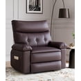 thumbnail image 2 of Gaderth 360° Swivel Massage Recliner Chair, Swivel Nursery Rocker Recliner with Remote Control, Manual PU Leather Reclining Sofa Chair with Side Pocket, Modern Lounge Seat for Living Room Nursery, 2 of 8