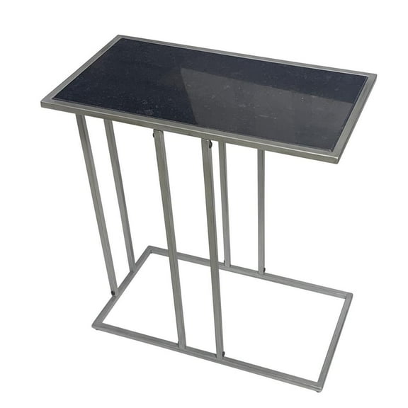 Serena End Table - Black Marble - Industrial