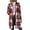 Red, variant on HAiming Women's Plaid Woolen Coat Trendy Lapel Long Sleeve Button down Jacket 2025 Casual Long Outerwear with Pocket