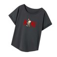 thumbnail image 2 of Camiseta para Mujer Cuello Redondo Camisa Cuello Redondo Verano Tops para Viajar Mujer L, 2 of 8