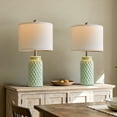 thumbnail image 6 of Oneach 20.5" Modern Table Lamp Set of 2 for Living Room Bedroom Light Green Ceramic Bedside Nightstands Lamps, 6 of 10