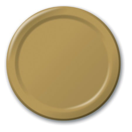 Party Central Disposable Paper Party Banquet Dinner Plates - 10" - Glittering Gold - Club Pack of