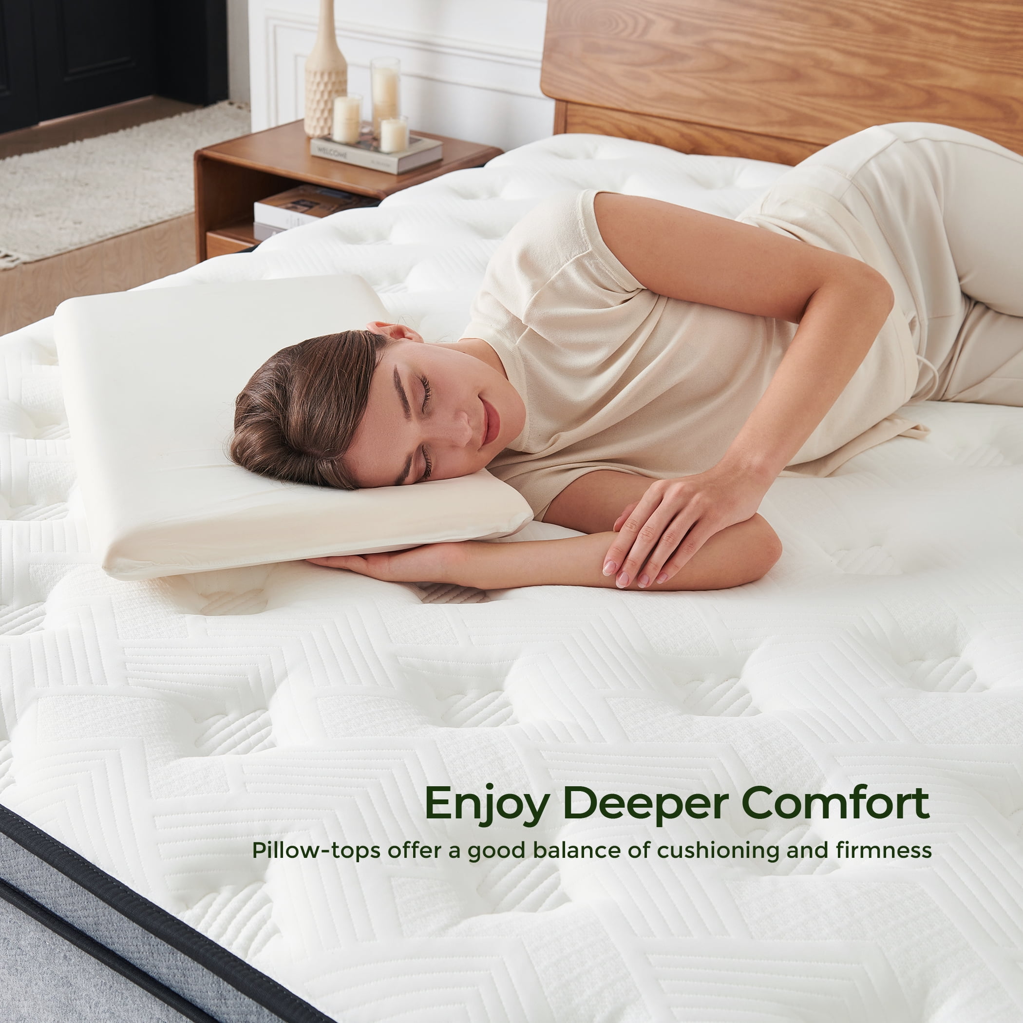 Vumece 12 inch Hybrid Mattress in a Box, Full Size Memory Foam & Individually Wrapped Coil, Support, Pressure relief, Breathable-120 Night Trial
