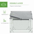 thumbnail image 3 of PawHut Galvanized Large Metal Chicken Coop Cage 9.2' x 6.2' x 6.5', 3 of 9