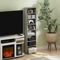 thumbnail image 3 of Furinno JAYA Space Saving Multimedia Storage Tower, French Oak, 3 of 6