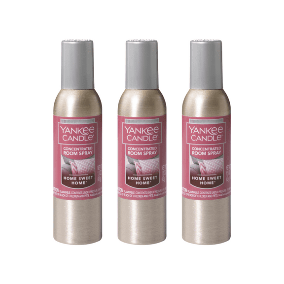 Yankee Candle Concentrated Air Freshener Room Spray, Odor Eliminator for Home, Bathroom, Home Sweet Home, 1.5 Oz (Pack of 3)