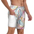 thumbnail image 3 of Goofa Abstract Marble Texture Printed Men's Swim Trunks Board Shorts Quick Dry Mens Swimming Trunks with Compression Liner,Breathable Fit Hawaii Beach Shorts-X-Large, 3 of 9