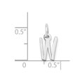 thumbnail image 4 of Diamond2Deal 14K White Gold Small Slanted Block Letter W Initial Pendant for Women, 4 of 6
