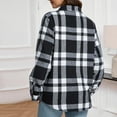 thumbnail image 6 of Gamivast Fleece Lined Shacket for Women Plaid Button Down Long Sleeve Winter Jackets with Chest Pockets Long Loose Stand Collar Warm Coats Fall Trendy Outerwear 2025, 6 of 6