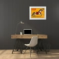 thumbnail image 3 of Phillumenart 24x19 White Modern Wood Framed Museum Art Print Titled - Horse Matches, 3 of 4