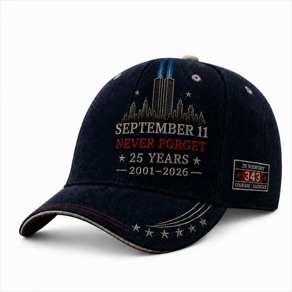 LNZGNM 9/11 Baseball Caps for Men Women Never Forget Embroidered 25 Years September 11 Never Forget Lightweight Comfortable Headwear,White(One Size)