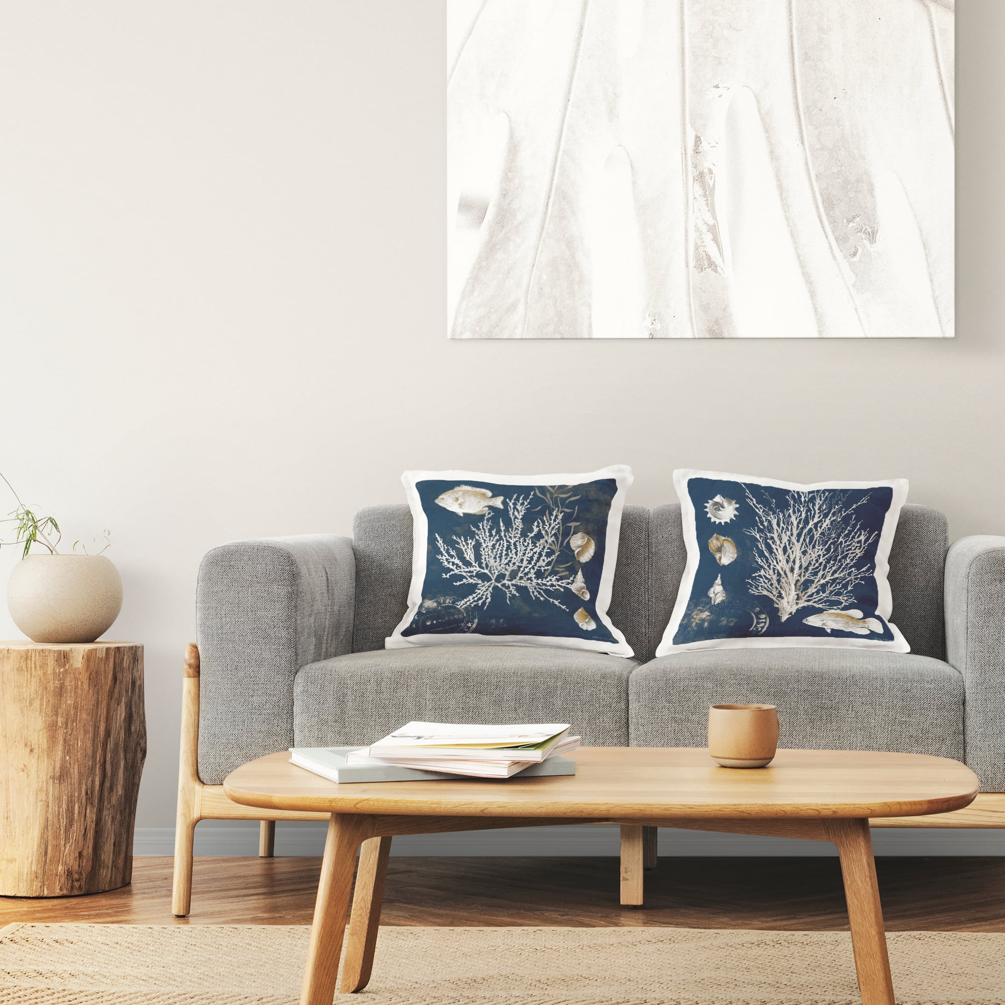 Stupell Industries Vintage Coastal Medley 2 Piece Decorative Printed Throw Pillow Set, design by Lanie Loreth