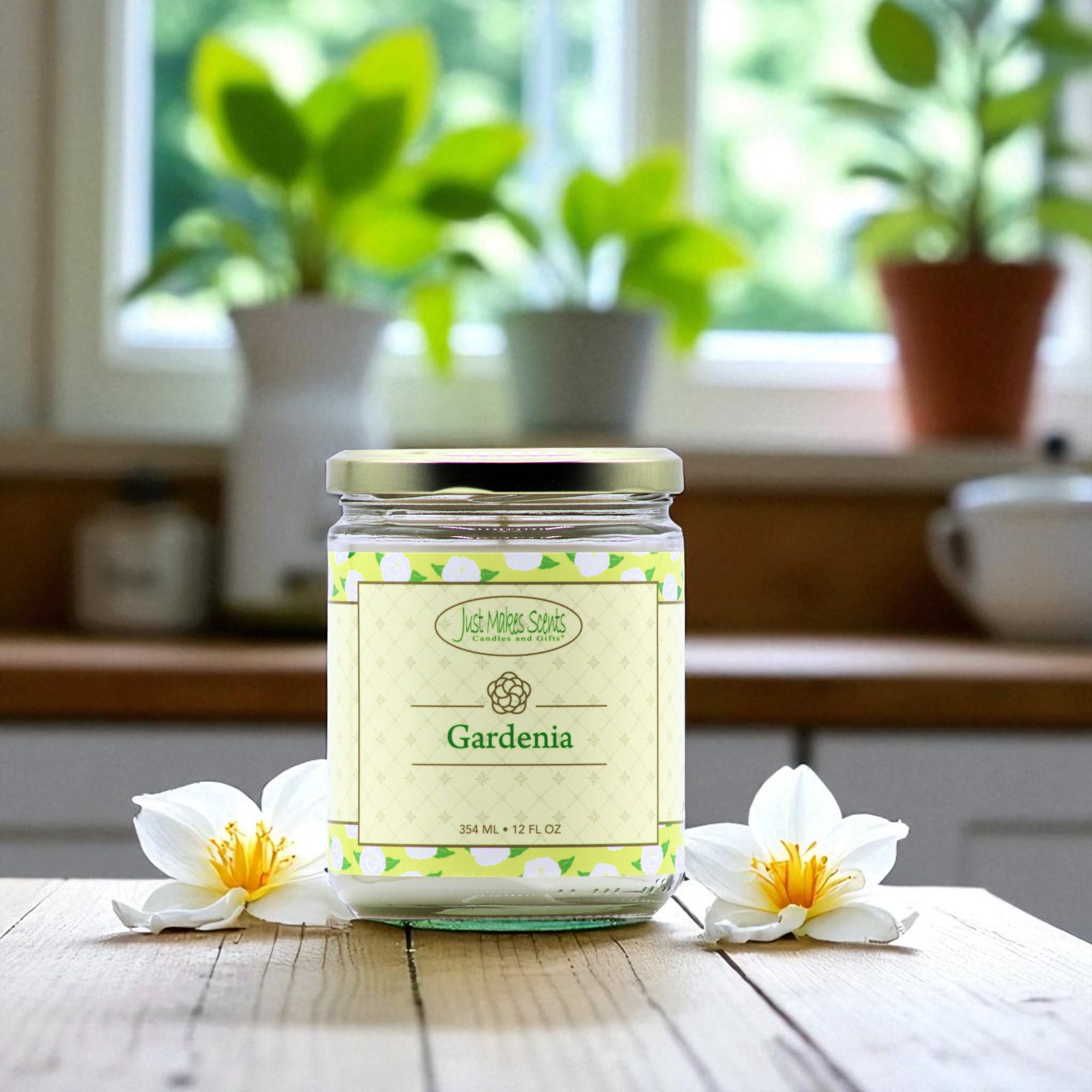 Gardenia Salsa Jar Candle 12oz -Just Makes Scents Candles & Gifts