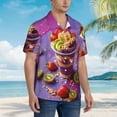 thumbnail image 2 of Lsque Fruit Parfait Colorful pattern Hawaiian Shirt for Men, Unisex Summer Beach Casual Short Sleeve Button Down Shirts-3X-Large, 2 of 9