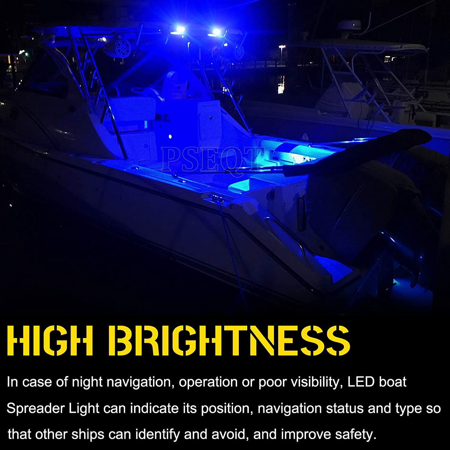 Marine Boat LED Spotlight Lights, Dual Color Light Bar Deck Spot Flood Beam for Fishing Pontoon Kayak Yacht Sailboat