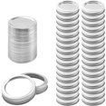 thumbnail image 1 of 96 Pcs/48 Ensembles de Couvercles de Bocaux avec Anneaux pour Bocaux à Grand Ouverture, Couvercles de Bocaux en Métal Type Fendu avec Joints en Silicone Étanches et Sécurisés pour Bocaux à Grand Ouverture, Kerr Mason Jars (86 mm), 1 of 7