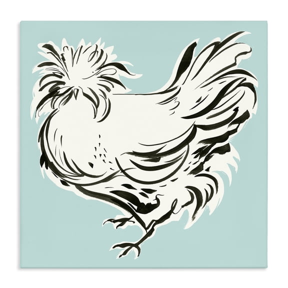 Stupell Industries Contemporary Modern Chicken on Blue Canvas Art, 17 x 17, by Laura Marr