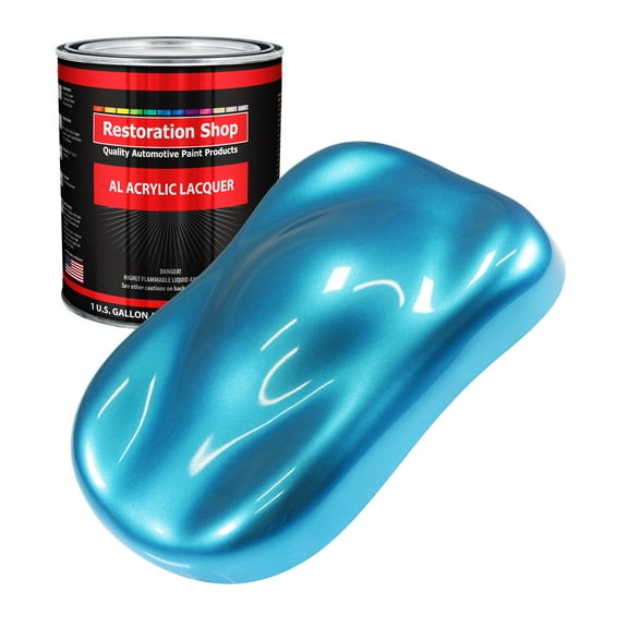 Restoration Shop - Electric Blue Metallic Acrylic Lacquer Auto Paint - Gallon Paint Color Only - Professional Gloss