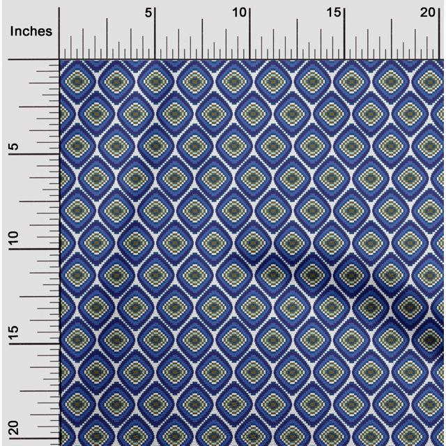 oneOone Polyester Lycra Fabric Diamond Flame Stitch Print Fabric By Yard 56 Inch Wide