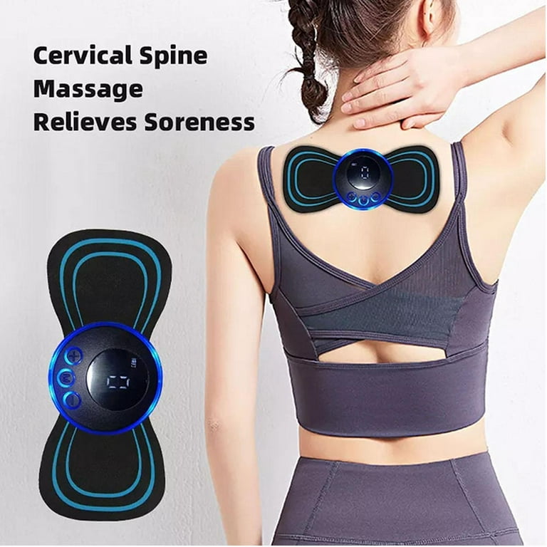 Microcurrent EMS Mini Massage Device,Mini Electric Neck Shoulder Massage  Pad,Cordless Portable Mini Electric EMS Neck Massager for Pain Relief 