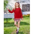 thumbnail image 3 of Arshiner Girls Long Sleeve Shirts with Pockets Crewneck Soft Casual Raglan Kids Blouse Tee Tops, 3 of 5