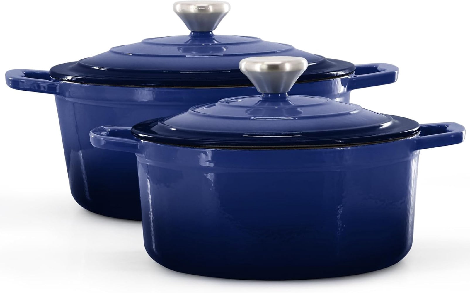 7 Piece Enameled Cast Iron Cookware Set, Heavy Duty Pots and Pans with Durable Enamel Finish, Cast Iron Kitchen Cookware Collection