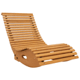 thumbnail image 1 of Outsunny Outdoor Rocking Chair, Slatted Wooden Rocking Chair, Light Brown, 1 of 10