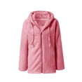 thumbnail image 2 of Chaqueta Ligera y Cálida para Mujer, Grandes, con Capucha y Cremallera, Abrigo de Invierno de Forro , Cárdigan Suave y Afelpado con Bolsillos. Rosa L, 2 of 6