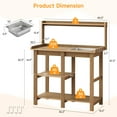 thumbnail image 2 of Onbrill Potting Bench, Outdoor Wooden Potting Bench Table w/Removable Sink, 4 Side Hooks for Garden, 2 of 8