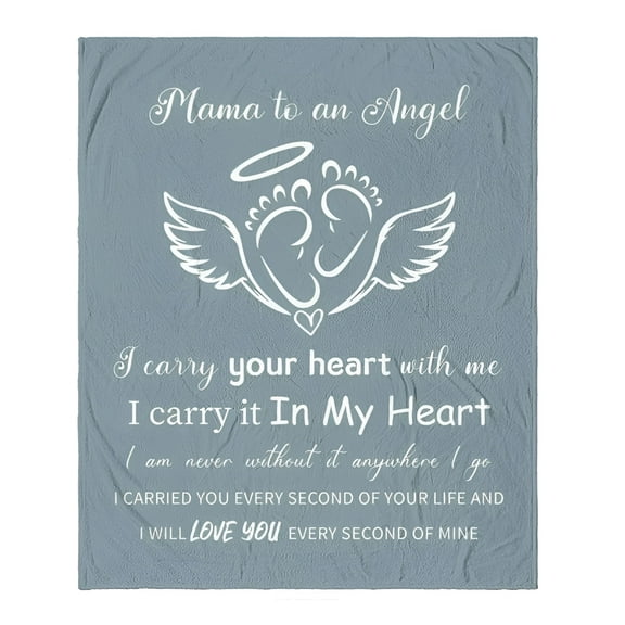 AUQ Miscarriage Gifts for Mothers,Loss of Baby Sympathy Gifts,Miscarriage Memorial Gifts for Parents,Infant Loss Gifts for Mom,Angel Baby Memorial Gift Throw Blanket 60 x 50"