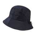 thumbnail image 4 of XIAOCHA Mens Mesh Drawstring Bucket Hat Solid Sun Hat Outdoor Boonie Hat,Navy, 4 of 4
