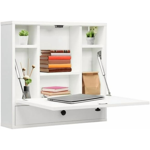 WATERJOY Small Wall Foldable Hideaway Storage Cabinets with Drawer for Home,Office