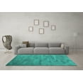 thumbnail image 3 of Ahgly Company Indoor Square Abstract Turquoise Blue Contemporary Area Rugs, 8' Square, 3 of 4