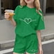 thumbnail image 1 of Conjuntos de blusas y camisas de cuello redondo y manga corta para niños Conjunto de dos piezas de blusas de cuello redondo y manga corta con estampado del Día de San Patricio para niños Niños poliést, 1 of 6