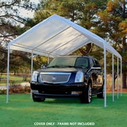 King Canopy Replacement Drawstring Cover 12ft x 20ft, Fits 12 Foot 3 Inch by 20 Foot A-frame Unit, White Polyethylene Fabric
