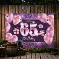 thumbnail image 5 of PAKBOOM Happy 65th Birthday Banner telón de fondo – 65 suministros de decoración para fiesta de cumpleaños para mujeres – rosa púrpura dorado 4 x 6 pies, 5 of 5