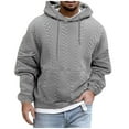 thumbnail image 7 of Ahabrexf Jackets for Men, Fashion Solid Pullover Hoodie Long Sleeve Casual Lace up Knit Sweatshirts Coat, 7 of 7