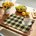 thumbnail image 5 of Placemats Set of 6, Yellow Check Plaid Place Mats Geometric Pattern Tablemats Washable Placemat Table Decoration for Kitchen Table Dinner Party Home Decor Indoor Outdoor 13x19 Inch, 5 of 9