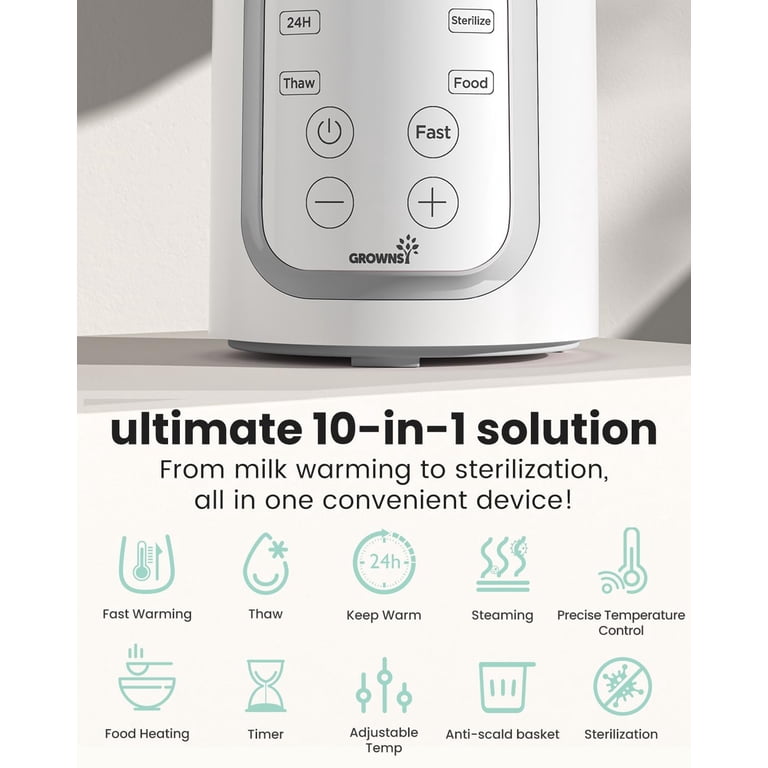 Grownsy 10-in-1 Baby Bottle Warmer, Fast 3-Min photo 3