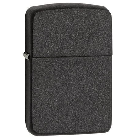 Zippo Pewter Emblem Black Crackle - Zippo 1941 Black Crackle Lighter