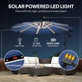 thumbnail image 4 of Outsunny 10 ft Offset Patio Umbrella with Solar Light, Hanging Parasol, 4 of 10