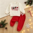 thumbnail image 2 of Toddler Baby Boy Fall Winter Clothes 6 12 18 24 Months 2T Crewneck Sweatshirt Long Sleeve Trucks Shirt and Pants Cute Boys Outfits, 2 of 7