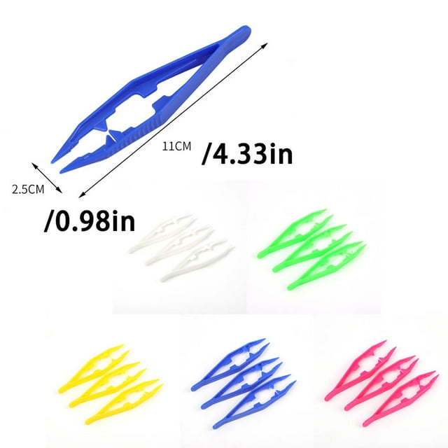 Maoww 3Pcs Tweezers Safety Beads Tweezer Clip Tool Toys Bead Model Building Craft Toy DIY Accessories Scissors Blue