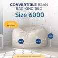 thumbnail image 3 of Ultimate Sack 6000 6-Foot Bean Bag Chair with Footstool Set, Ivory Fur Cover, 3 of 6