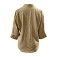 thumbnail image 5 of Button Down Shirt Collared 3/4 Sleeve Flowy Business Casual Shirts Dressy Work Travel Blouses, 5 of 5